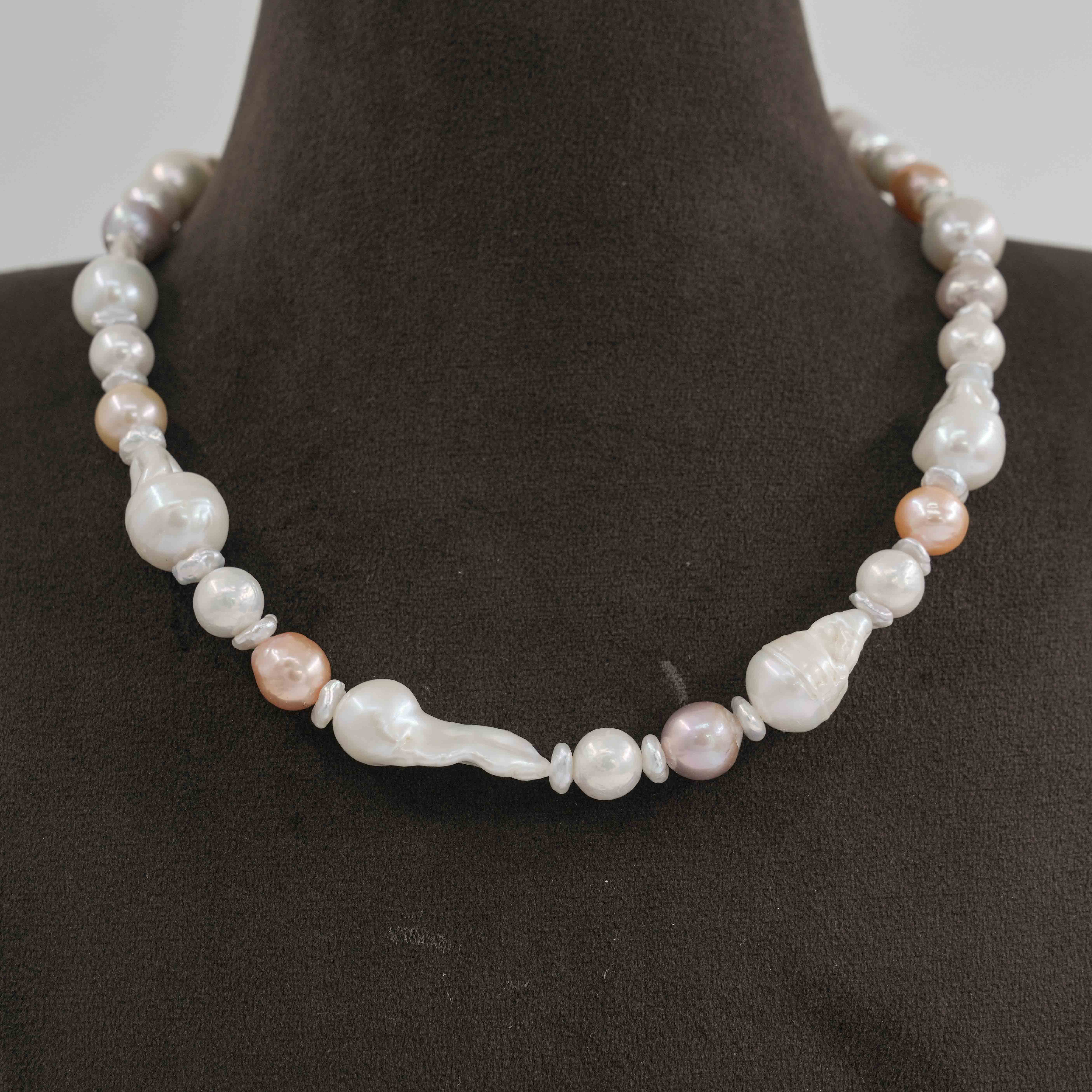 The Pearl Atelier by Kabra Pearls - Round and Baroque Pearl Necklace